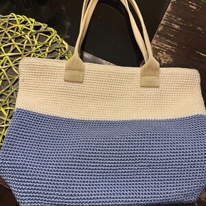 The Sak Blue and Cream Tote Bag